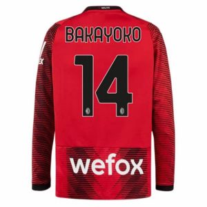 Camiseta AC Milan Bakayoko 14 Primera Equipación 2023-2024 - Manga Larga