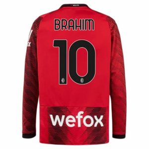 Camiseta AC Milan Brahim 10 Primera Equipación 2023-2024 - Manga Larga