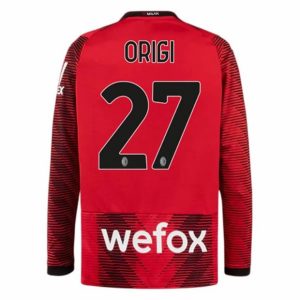 Camiseta AC Milan Origi 27 Primera Equipación 2023-2024 - Manga Larga