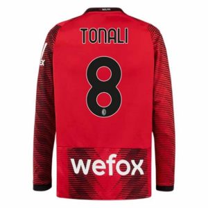 Camiseta AC Milan Tonali 8 Primera Equipación 2023-2024 - Manga Larga