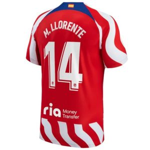 Camiseta Atlético Madrid M. Marcos Llorente 14 Primera Equipación 2022 2023