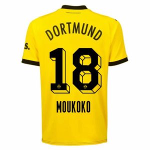 Camiseta BVB Borussia Dortmund Moukoko 18 Primera Equipación 2023-2024