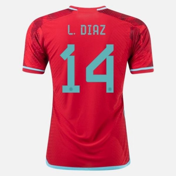 Camiseta Colombia Luis Díaz 14 Segunda Equipación 2022