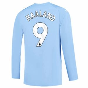 Camiseta Manchester City Erling Haaland 9 Primera Equipación 2023-2024 - Manga Larga