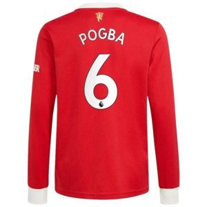 Camiseta Manchester United Paul Pogba 6 Primera Equipación 2021 2022 - Manga Larga