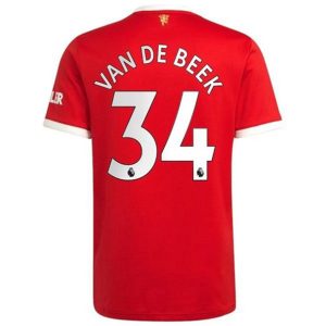 Camiseta Manchester United Van De Beek 34 Primera Equipación 2021 2022