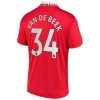 Camiseta Manchester United Van De Beek 34 Primera Equipación 2022 2023