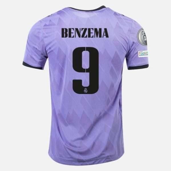 Camiseta Real Madrid Karim Benzema 9 Segunda Equipación 2022 2023