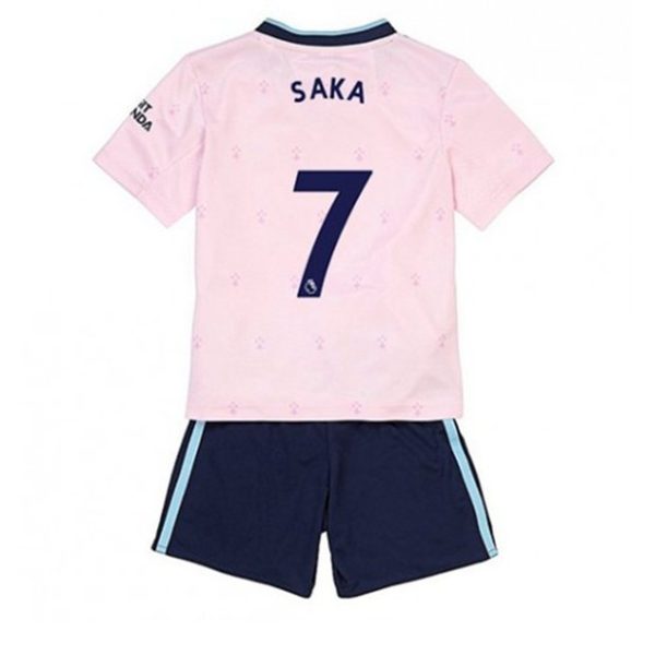 Conjunto Arsenal Saka #7 Tercera Equipación Niño 2022-23