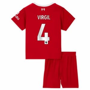 Conjunto Liverpool Virgil van Dijk 4 Primera Equipación Niño 2023-2024