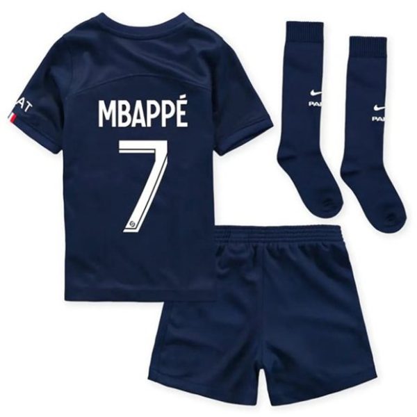 Conjunto Paris Saint Germain PSG Kylian Mbappé 7 Primera Equipación Niño 2022-23