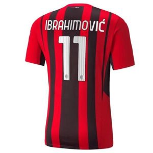 camiseta de futbol AC Milan Zlatan Ibrahimović 11 Primera Equipación 2021 2022