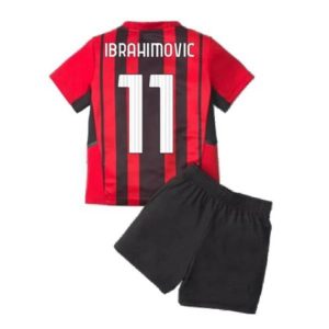 camiseta de futbol AC Milan Zlatan Ibrahimović 11 Primera Equipación Niño Kit 2021-22