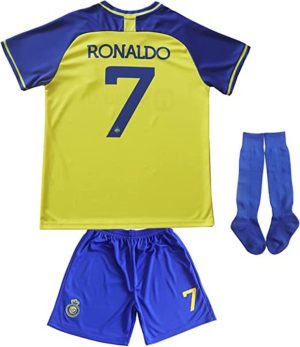 camiseta de futbol Al-Nassr FC Ronaldo 7 Primera Equipación Niño Kit 2022-2023
