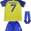 camiseta de futbol Al-Nassr FC Ronaldo 7 Primera Equipación Niño Kit 2022-23