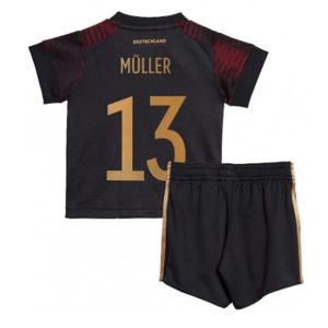 camiseta de futbol Alemania Thomas Muller 13 Segunda Equipación Niño Kit 2022