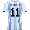 camiseta de futbol Argentina Ángel Di María 11 Primera Equipación 2022