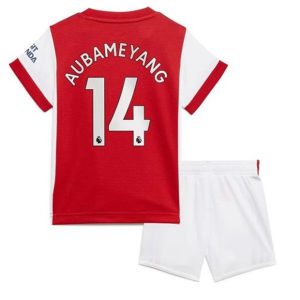 camiseta de futbol Arsenal Aubameyang 14 Primera Equipación Niño Kit 2021
