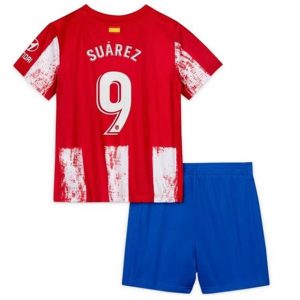 camiseta de futbol Atlético Madrid Luis Suárez 9 Primera Equipación Niño Kit 2021-22