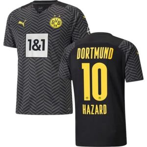 camiseta de futbol BVB Borussia Dortmund Eden Hazard 10 Segunda Equipación 2021 2022