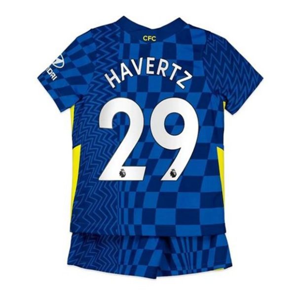 camiseta de futbol Chelsea Kai Havertz 29 Primera Equipación Niño Kit 2021-22