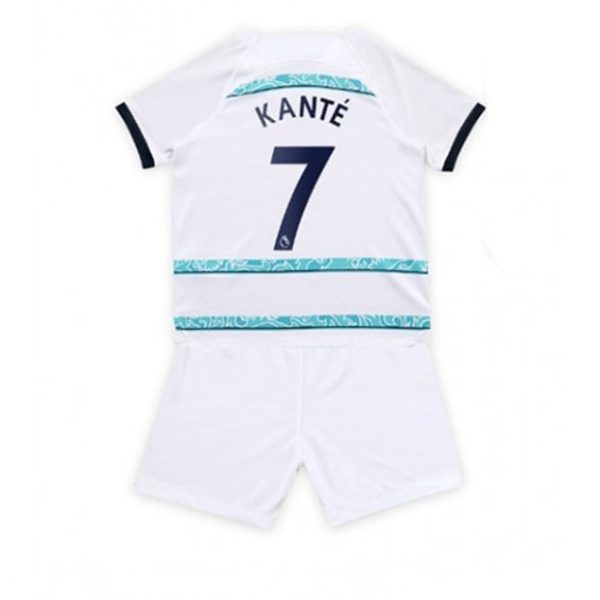 camiseta de futbol Chelsea N'Golo Kanté 7 Segunda Equipación Niño Kit 2022 2023