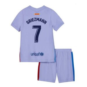 camiseta de futbol FC Barcelona Antoine Griezmann 7 Segunda Equipación Niño Kit 2021-22