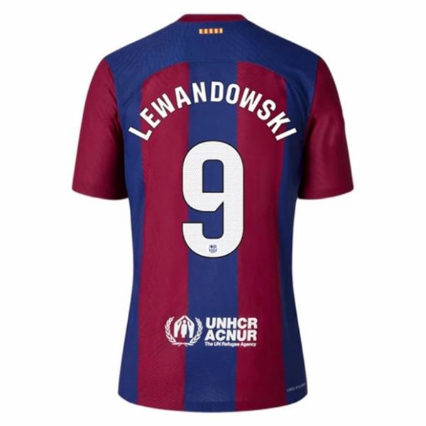 camiseta de futbol FC Barcelona Lewandowski 9 Primera Equipación 2023-2024