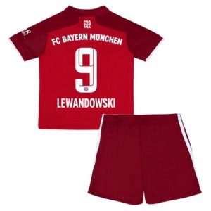 camiseta de futbol FC Bayern Munich Robert Lewandowski 9 Primera Equipación Niño Kit 2021-22