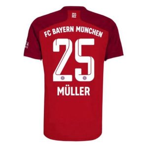 camiseta de futbol FC Bayern Munich Thomas Müller 25 Primera Equipación 2021 2022