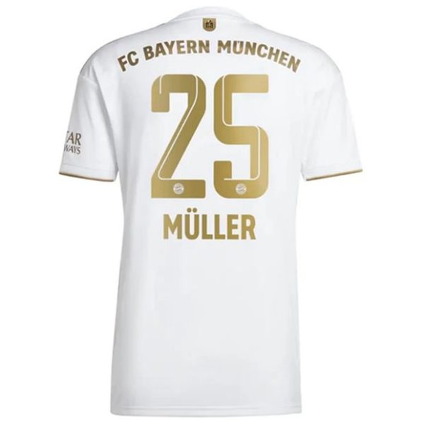 camiseta de futbol FC Bayern Munich Thomas Müller 25 Segunda Equipación 2022 2023