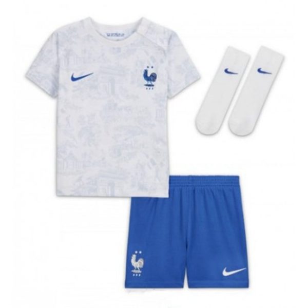camiseta de futbol Francia Karim Benzema 9 Segunda Equipación Niño Kit 2022 2023