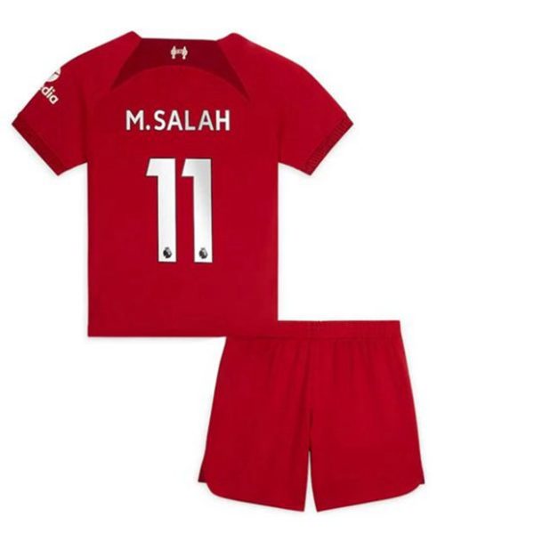 camiseta de futbol Liverpool M.Salah 11 Primera Equipación Niño Kit 2022-23