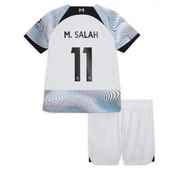 camiseta de futbol Liverpool M.Salah 11 Segunda Equipación Niño Kit 2022-23