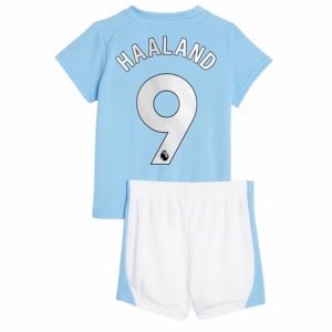 camiseta de futbol Manchester City Erling Haaland 9 Primera Equipación Niño Kit 2023-2024