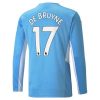 camiseta de futbol Manchester City Kevin De Bruyne 17 Primera Equipación 2021 2022 - Manga Larga