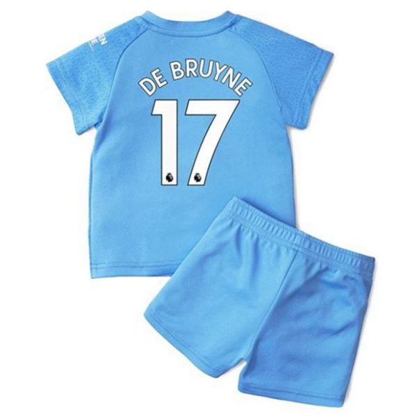 camiseta de futbol Manchester City Kevin De Bruyne 17 Primera Equipación Niño Kit 2021-22