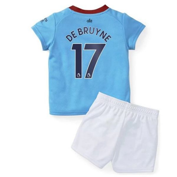 camiseta de futbol Manchester City Kevin De Bruyne 17 Primera Equipación Niño Kit 2022-23