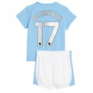 camiseta de futbol Manchester City Kevin De Bruyne 17 Primera Equipación Niño Kit 2023-2024