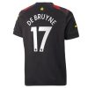 camiseta de futbol Manchester City Kevin De Bruyne 17 Segunda Equipación 2022-23