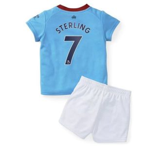 camiseta de futbol Manchester City Raheem Sterling 7 Primera Equipación Niño Kit 22-23