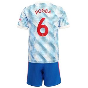 camiseta de futbol Manchester United Paul Pogba 6 Segunda Equipación Niño Kit 2021-22