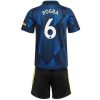 camiseta de futbol Manchester United Paul Pogba 6 Tercera Equipación Niño Kit 2021-22