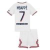 camiseta de futbol Paris Saint Germain PSG Kylian Mbappé 7 Fourth Primera Equipación Niño Kit 2021-22