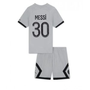 camiseta de futbol Paris Saint Germain PSG Lionel Messi 30 Segunda Equipación Niño Kit 2022-23