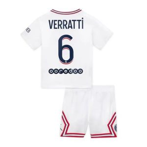 camiseta de futbol Paris Saint Germain PSG Marco Verratti 6 Fourth Primera Equipación Niño Kit 2021-22