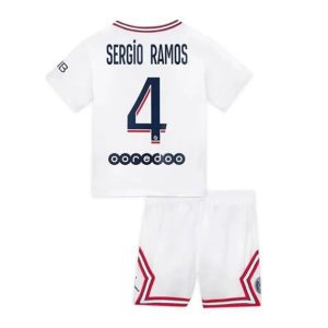 camiseta de futbol Paris Saint Germain PSG Sergio Ramos 4 Fourth Primera Equipación Niño Kit 2021-22