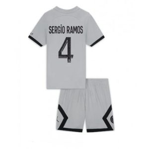 camiseta de futbol Paris Saint Germain PSG Sergio Ramos 4 Segunda Equipación Niño Kit 2022-23