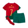 camiseta de futbol Portugal Cristiano Ronaldo 7 Primera Equipación Niño Kit 2022