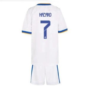 camiseta de futbol Real Madrid Eden Hazard 7 Primera Equipación Niño Kit 2021-22